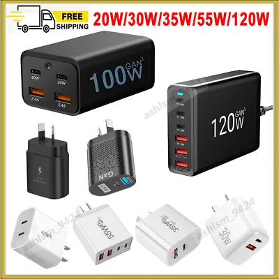 25W/30W/40W/55W/120W Fast Charging Wall USB C Charger Power Adapter Type-C Brick • $16.99