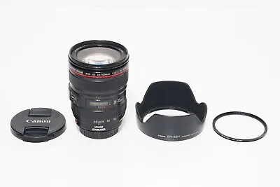 Canon EF 24-105mm F/4 L IS USM Lens VERY SHARP EOS DIGITAL +BONUS 77mm UV Filter • $387.11