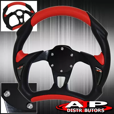 320mm 6 Bolt Hole Red Black Pvc Steering Wheel Horn Delete Plate Godsnow Logo • $42.99