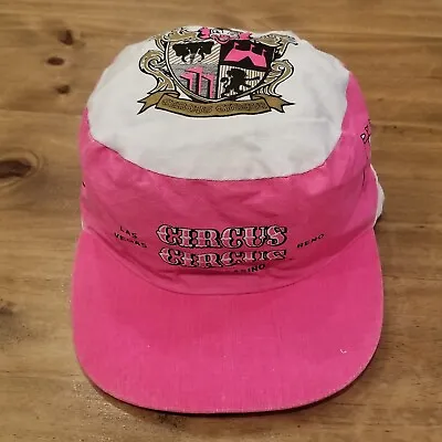 Vintage Circus Circus Hat Cap Snap Back Pink White Hotel Casino One Size Painter • $6.25