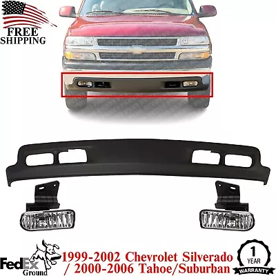 Front Bumper Valance + Fog Lights Assembly For 1999-2002 Silverado / 00-06 Tahoe • $120.32