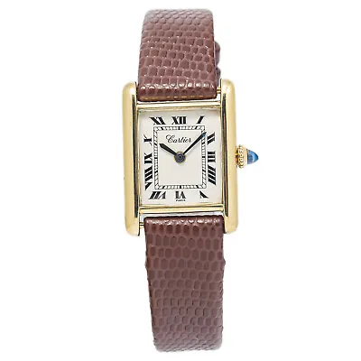 Cartier Tank Louis Vintage 18k Yellow Gold Paris Dial Ladies Watch 21x28mm • $7995