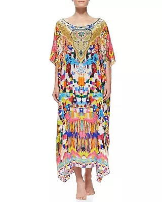 CAMILLA Holi Round Neck KAFTAN RNK ONE SIZE Silk Embellished Vintage Colourful • $390