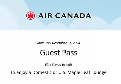 1x Air Canada Maple Leaf Lounge Access - Email Delivery • $30