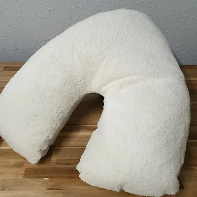 V Shaped Luxury Support Pillow Teddy Sherpa Fleece Removable Zipped Cover • £16.99