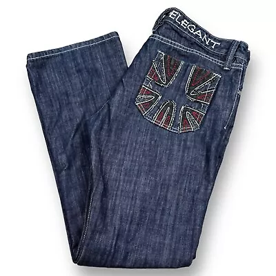 Aniki Raw & Elegant Premium Denim Jeans Men's 40x33 Y2K Cyber Punk Embroidered • $59.99