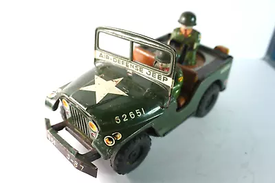 Vintage 1950's  Tn  Nomura Japan - Friction  Air Defense Jeep  -  Non-working  • $3.99