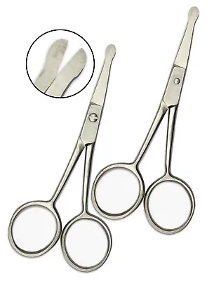 Baby Safety Scissors Rounded Tips Manicure Newborn Child Nail Stainless Steel • £3.50
