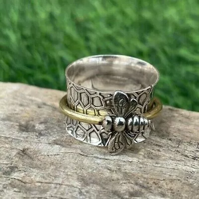 £6.54 • Buy Spinning Ring Beautiful Ring 925 Sterling Silver Meditation Ring Handmade Ring