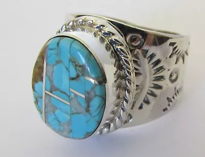 Native American Sterling #8 Mine Turquoise Ring Size 6 With/C.O.A Signed FAT • $179