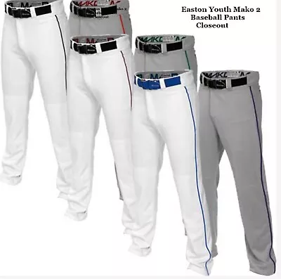 Easton Youth Boys Mako 2 Baseball Pants With  Piping Braid A167109 CLOSEOUT! • $19.99