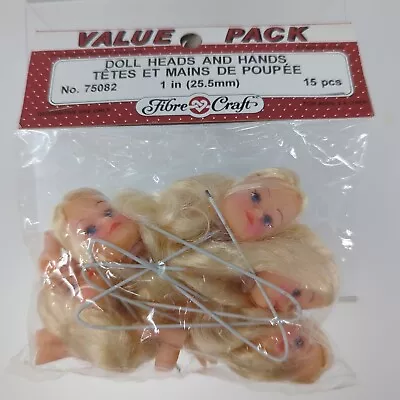 Fibre Craft Value Pack Doll Heads & Hands  #75082  5 Sets  1   NIP Blonde • £12.49