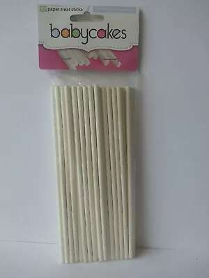 BABYCAKES Cake Pop Treat Sticks -50 Paper White Lollipop Sticks Babycakes LL50LG • $3.92