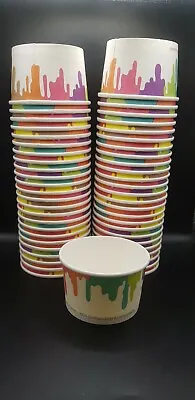 50x 150ML 5oz Disposable Eco Biodegradable Ice Cream Tubs (2 Scoops) FREE P+P • £10.45