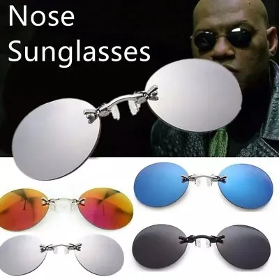 $9.99 • Buy Clip Nose Sunglasses Round Glasses Matrix Morpheus Vintage Sun UV400 TM
