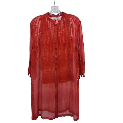 Vera Cristina Sz 6 Women 3 Piece Outfit Set 100% Silk  Vintage Art Buttons Boho • $40.99