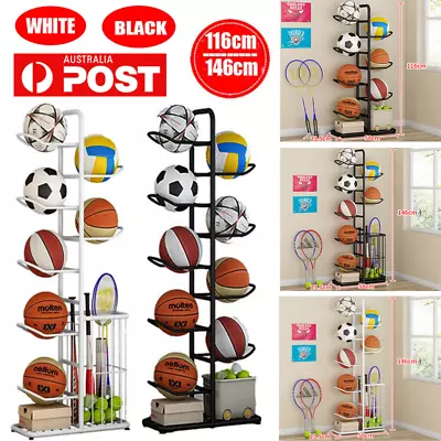 Football Basketball Storage Rack Ball Sport Equipment Organizer Display Stand Au • $52.24