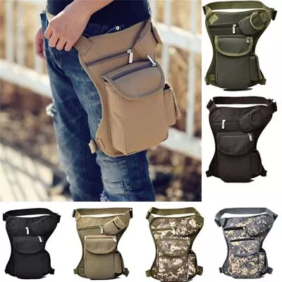 Men Drop Leg Bag Motorcycle Tactical Hip Pouch Thigh Waist Fanny Pack Bag AU • $24.18