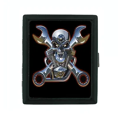 Metal Cigarette Case Holder Box Skull Design-009 Biker • $14.95
