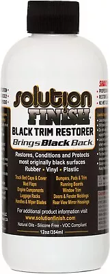 Solution Finish - Black Plastic & Vinyl Trim Restorer - Use For Car And Truck De • $49.95