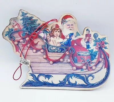 Vintage Midwest Importers Christmas Ornament Antique Santa On Sleigh W/ Girl  • $16.65