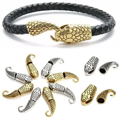 £6.19 • Buy 10sets For 7mm Leather Cord Snake Head Clasps Bracelet Clasps  Jewelry Making