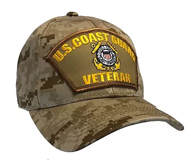 U.S. Coast Guard Veteran Hat Tan Digital Camo Ball Cap • $17.99