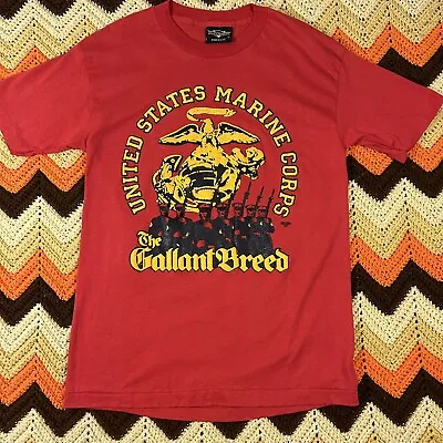 Vtg T Shirt US Marine Corps The Gallant Breed Size Large USA Single Stitch • $13.99