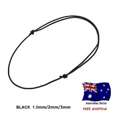 $4.80 • Buy Genuine LEATHER Adjustable Choker Necklace Sliding Knot Cord 1.5mm/2mm/3mm