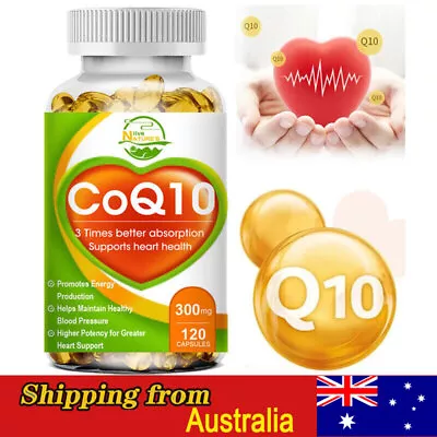 COQ 10 Coenzyme Q-10 300mg Increase Energy & Stamina Support Heart Health 120PC • $20.99
