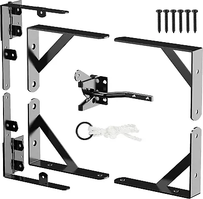 Fence Gate Heavy Duty Gate Frame Corner Brace Bracket Hardware Kit W/ Latch • $44.27