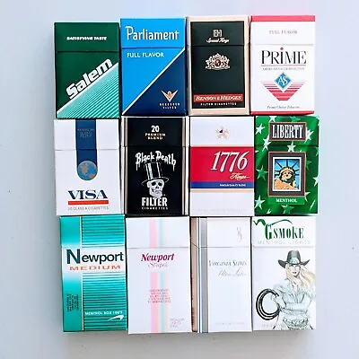 Vintage USA Cigarette Packs Black Death Virginia Slims  No Cigarettes Empty • $33