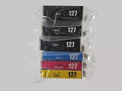 Epson 127 Compatible Ink Cartridges - 3 Black 1 Cyan 1 Magenta 1 Yellow - New • $12.99