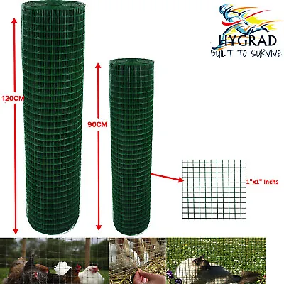 £39.99 • Buy Welded Galvanised PVC Plastic Coated Fencing Chicken Wire Mesh Aviary Garden NEW