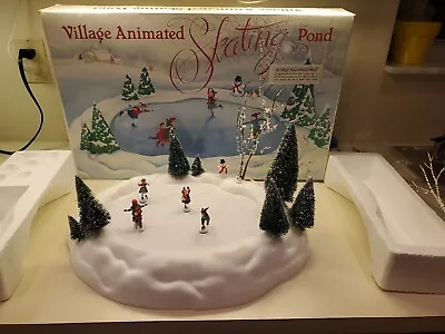 Dept 56 Village Animated Skating Pond Christmas NEW MOTOR / SELLER REFURBISHED!! • $69