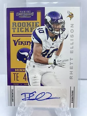  2012 Contenders Rookie Ticket RHETT ELLISON Base AUTOGRAPH #178 Vikings Auto RC • $0.99