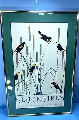 Vanguard Studio Screen Print Graphic Blackbird Yellow Redwing Cattail Bird Art • $399.99