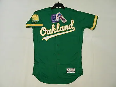 Majestic AUTHENTIC SIZE 52 2XL OAKLAND A'S FLEX BASE ON FIELD Jersey NICE! • $251.93