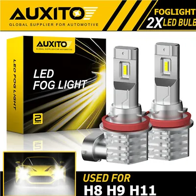 AUXITO LED Fog Light Bulb H8 H16 H11 Fog Light Bulb White 6500K High Power Lamps • $18.99