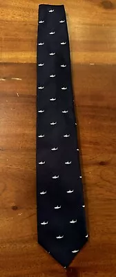 J. Crew Mens Navy Shark Print Necktie Tie  • $8