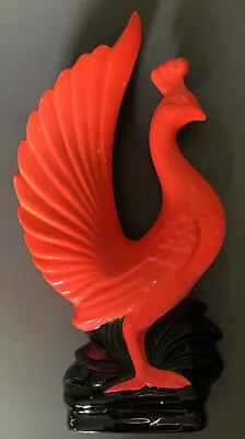 $22 • Buy Vintage Ceramic Red Peacock Bird Figurine 8.75  Made In Japan