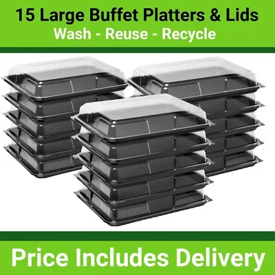 15 X Large Catering Platters /Trays & Lids / EventsParties Sandwiches & Cakes • £28.99