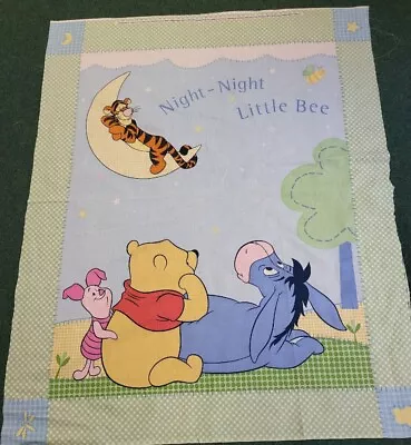 Disney Winnie The Pooh Piglet Tigger And Eeyore Quilt Fabric Panel 100% Cotton • £10.90