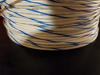 16 Gauge Wire White W/blue Stripe 50 Ft Primary Awg Stranded Copper Power Mtw  • $20.94