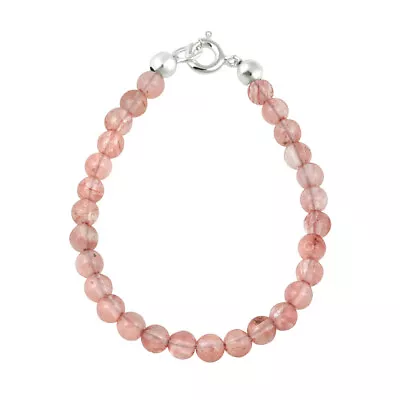925 Silver Cherry Quartz Beads Baby Bracelet 5 Inches • $9.99