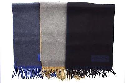 Coach Men's Scarf Cashmere Signature Logo Two Tone Fringe 84080 $198 • $49.99