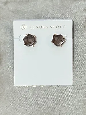 Kendra Scott Ellms Earrings In Sable Mica Rose Gold Plated • £30