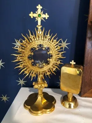 Catholic Church Reliquary/ Monstrance 4 Catholic Church Altar 17.5  + LUNETTE • $2211.22