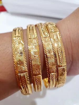 Indian Traditional Ethnic Gold Plated Women Bangles Jewellery Size 2.8 Kada  • £7.99