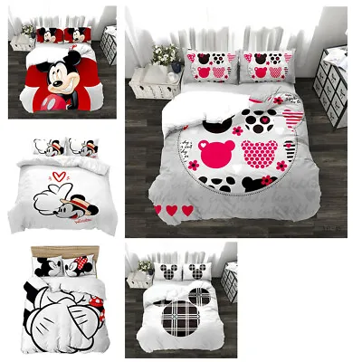 Mickey & Minnie Mouse Collection Single/Double/Queen/King Bed Quilt Cover Set #4 • $35.44
